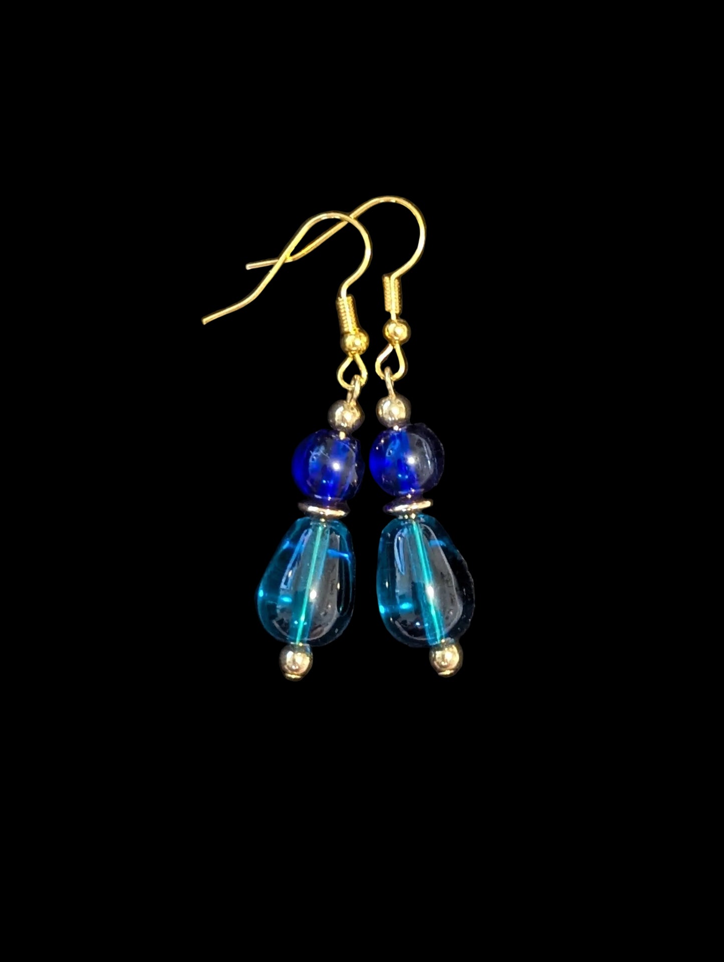 Double Blue Dangle Earrings