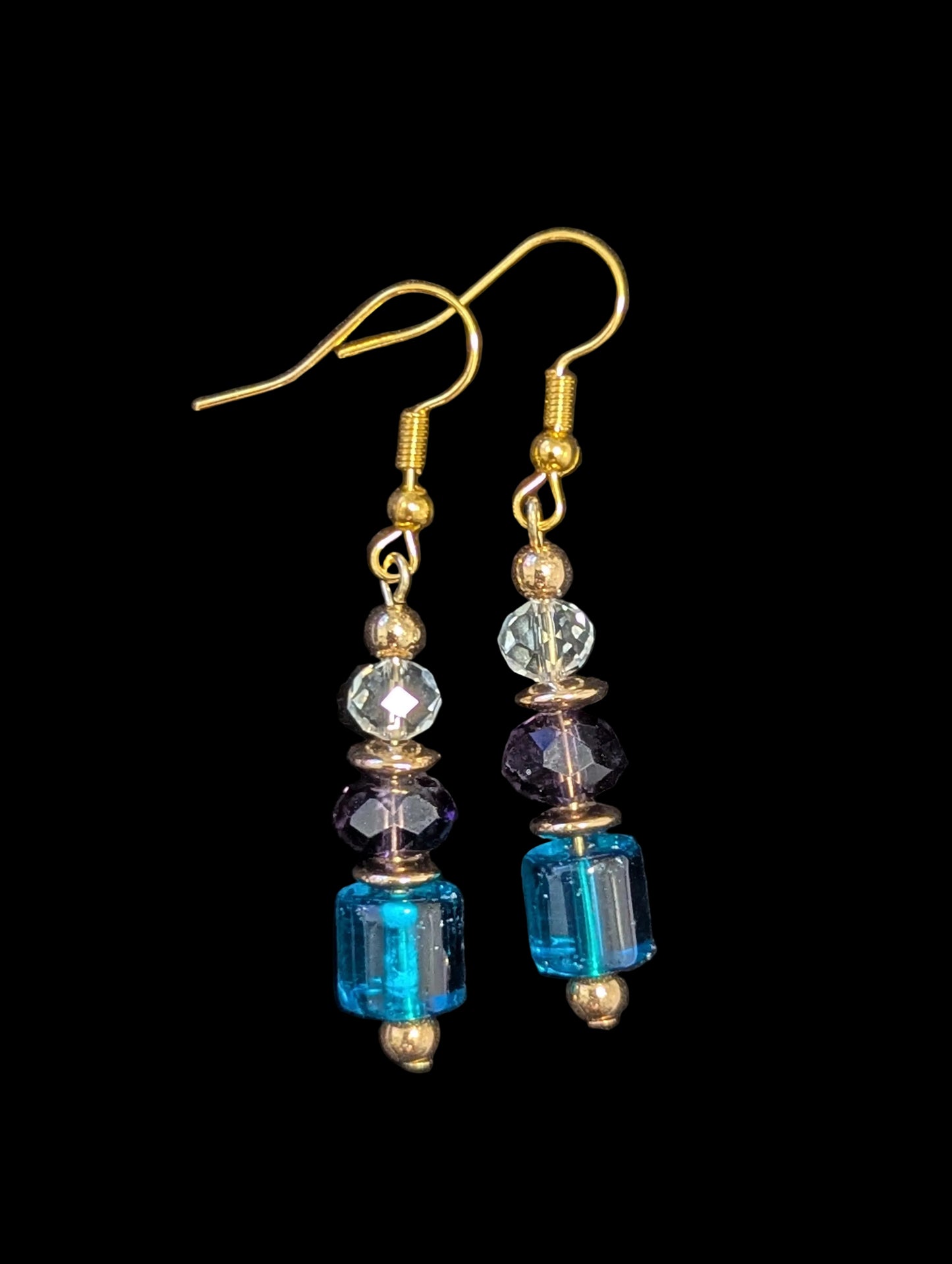 Blue & Purple Bead Earrings