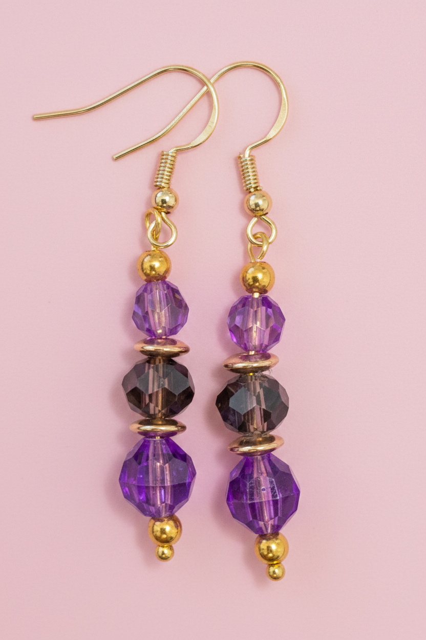 Triple Faceted Dangle Earrings