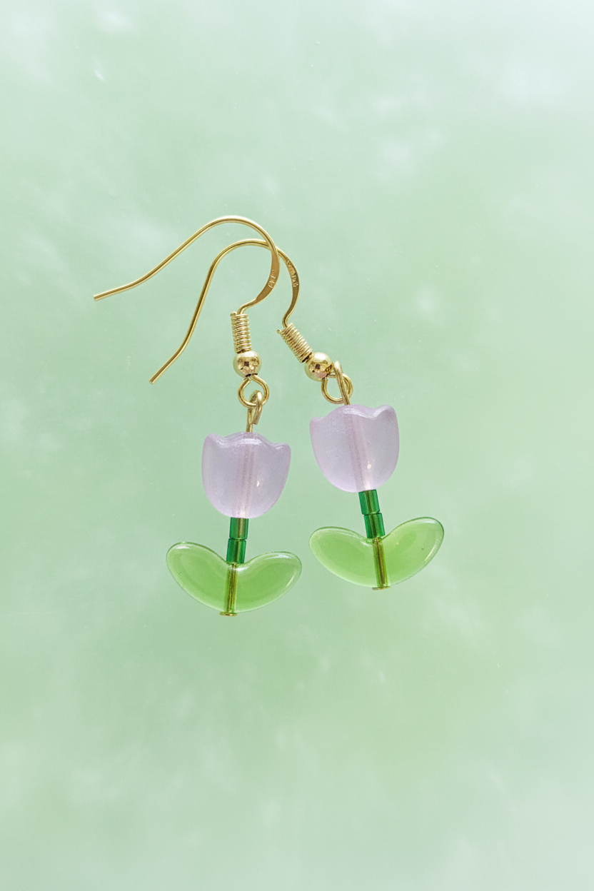 Purple Tulip Earrings