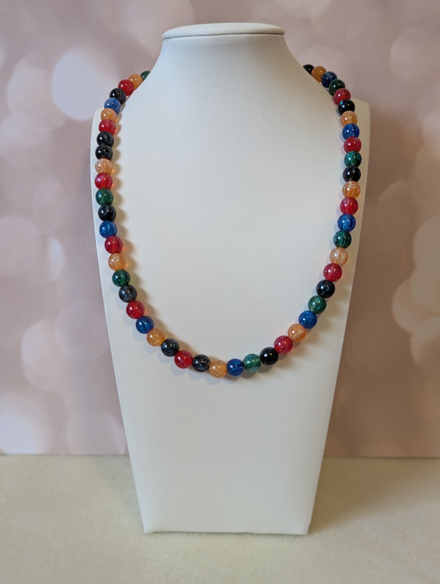 Multi Color Sparkle Bead Necklace