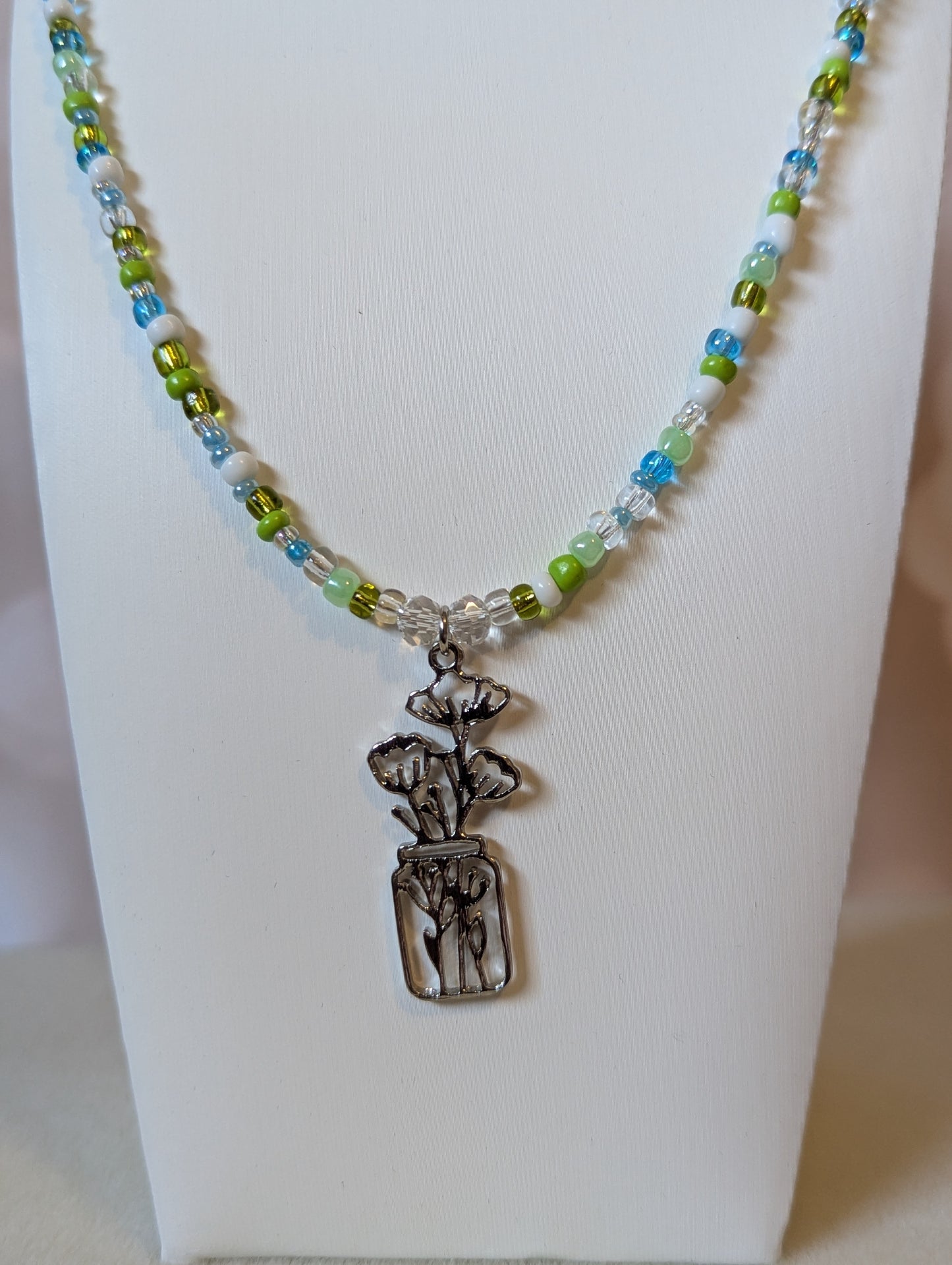 Flower Vase Pendant Necklace