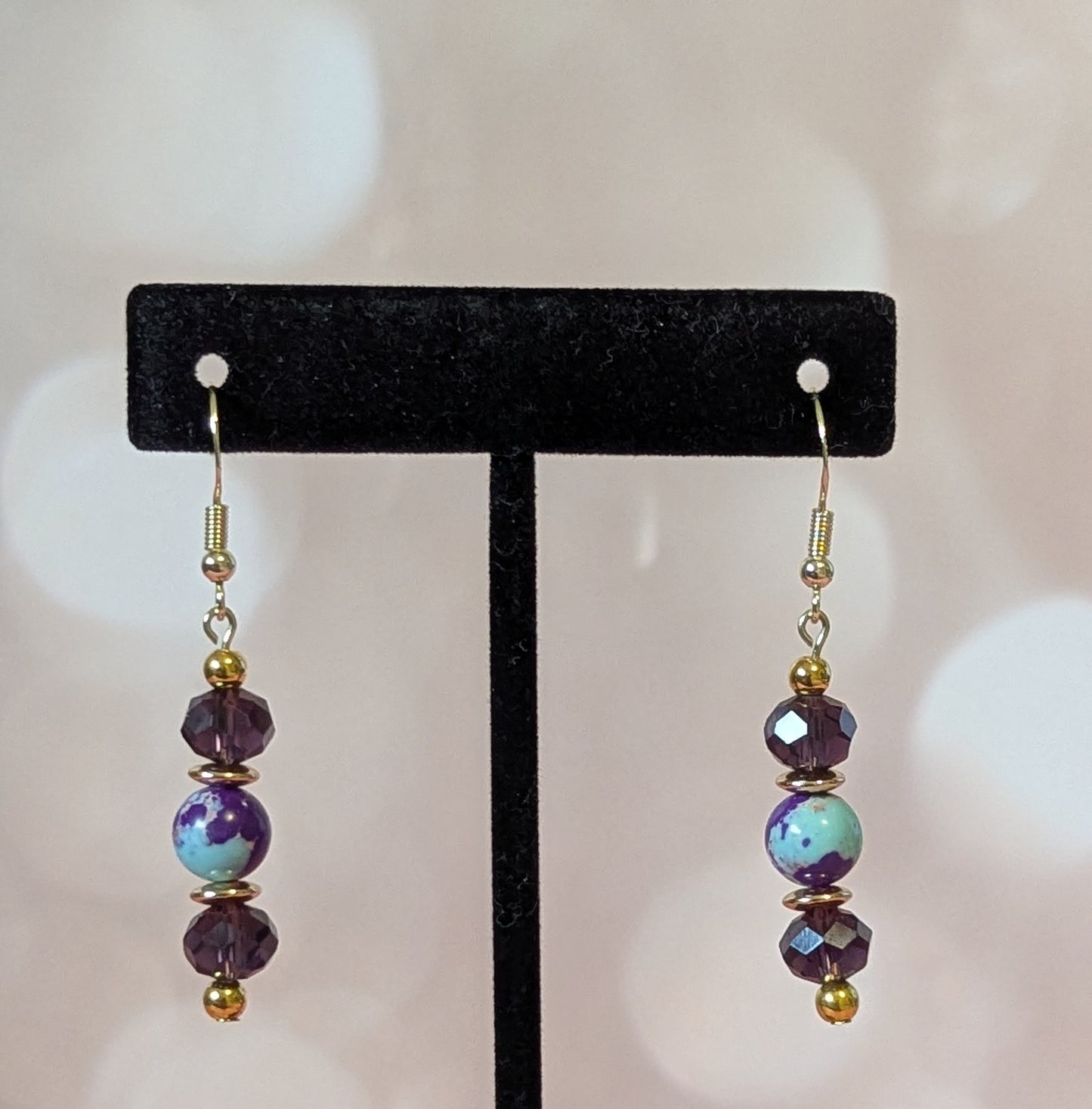 Purple Jasper Bead Earrings