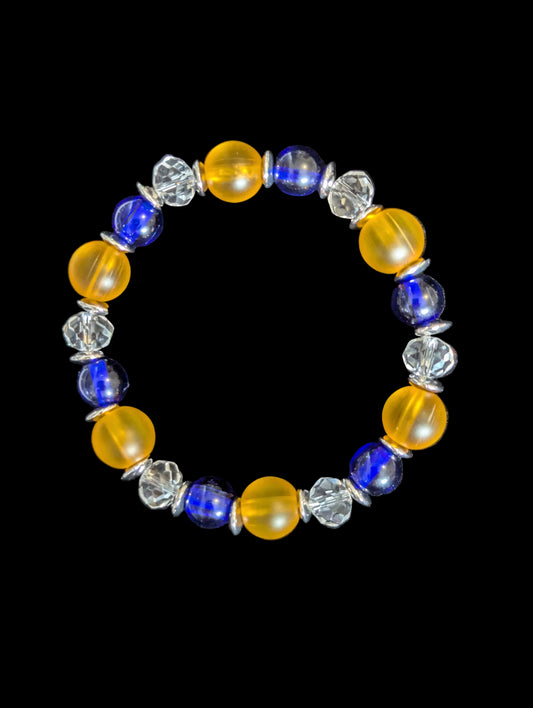 Orange & Blue Glass Bracelet