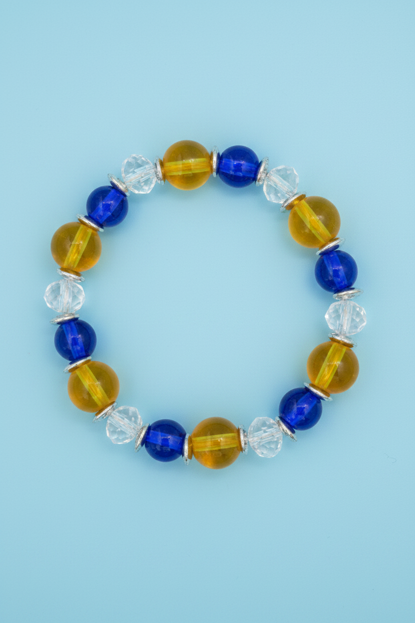 Multi Color Elastic Bead Bracelet