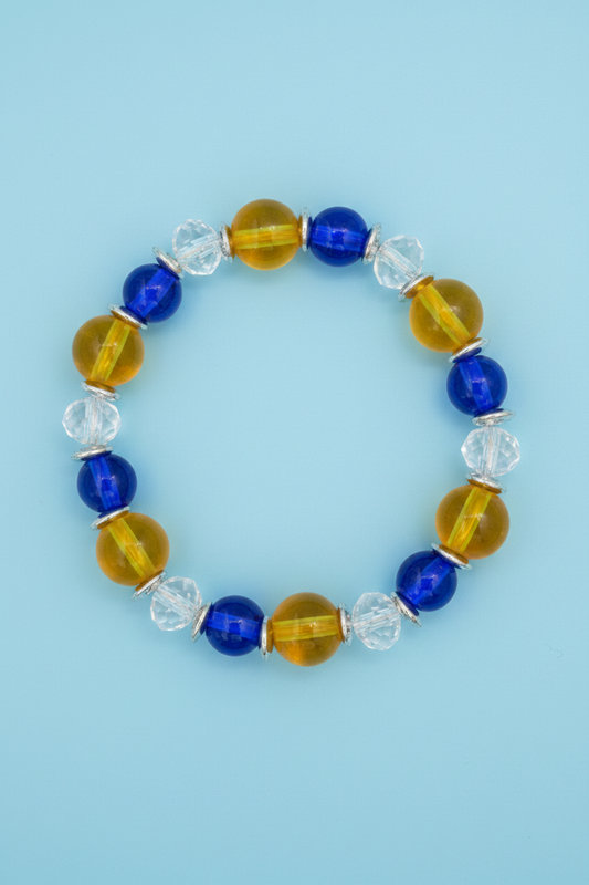 Multi Color Elastic Bead Bracelet