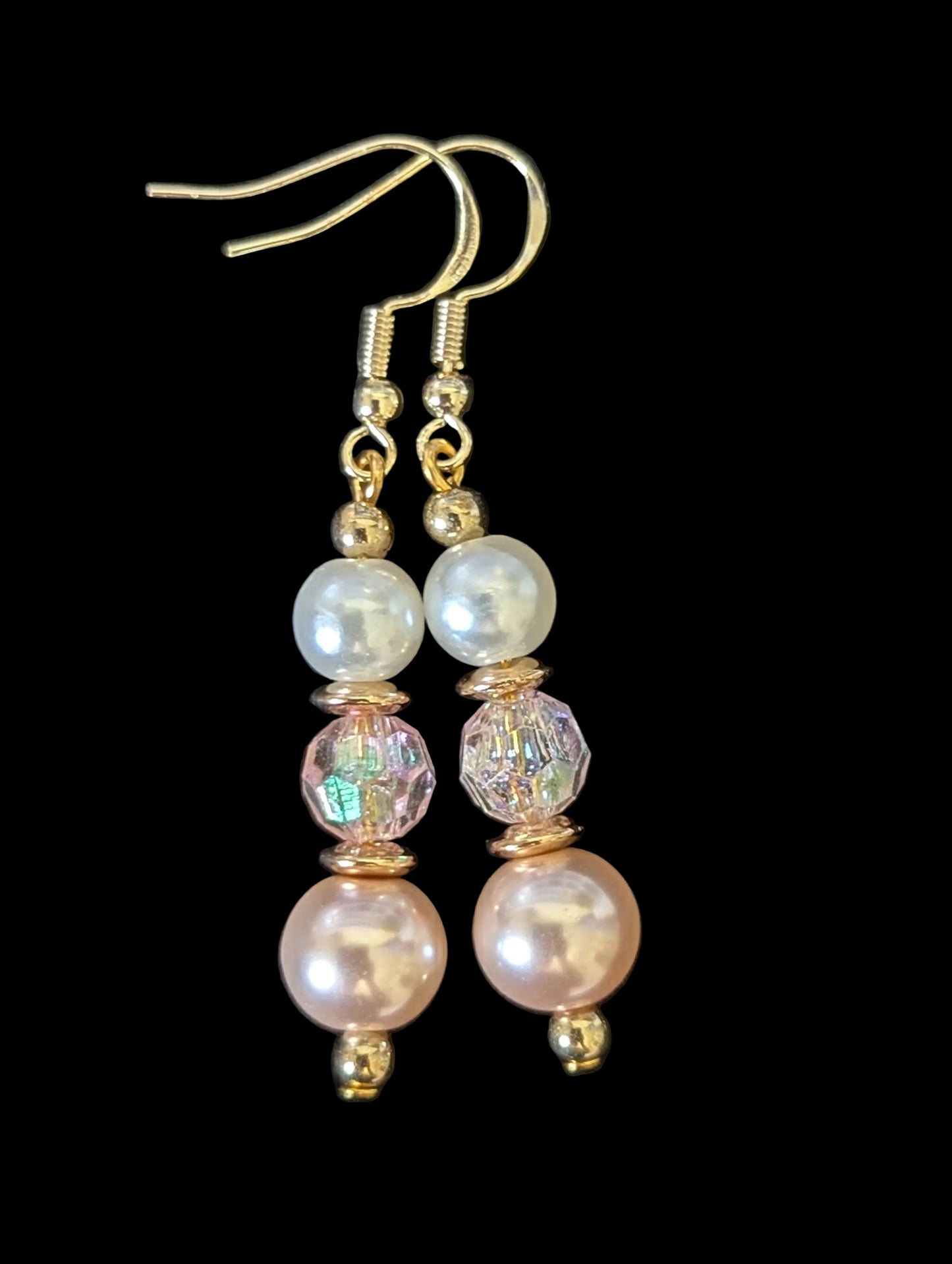 Pink Faux Pearl Earrings