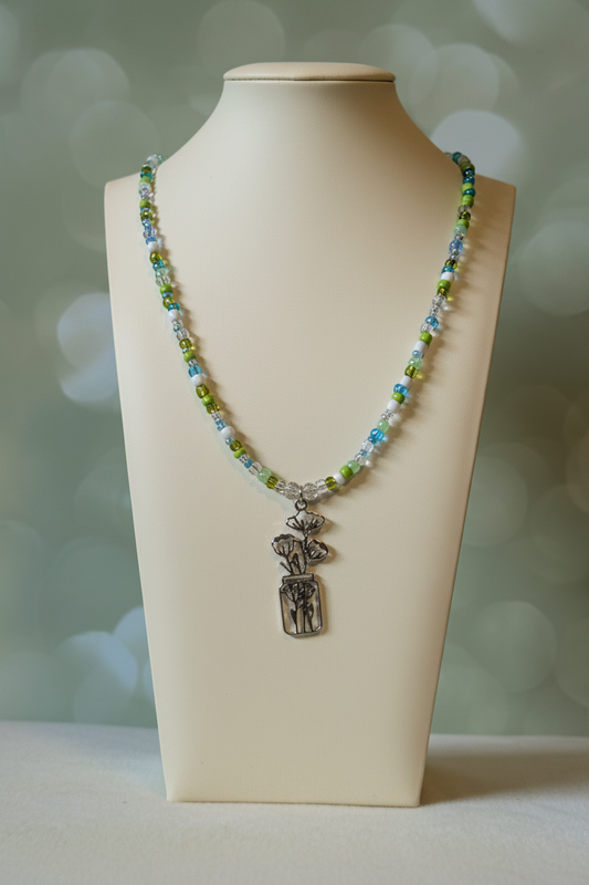 Flower Vase Pendant Necklace
