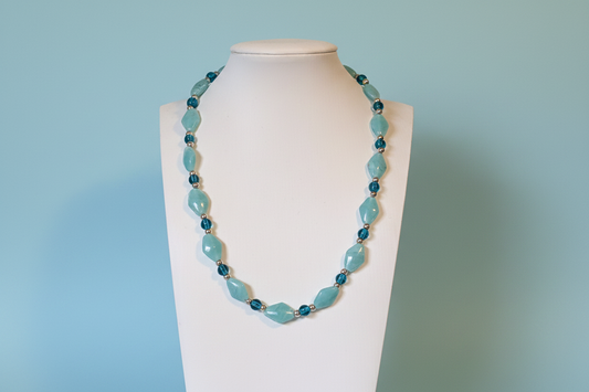 Blue Glass Bead Necklace