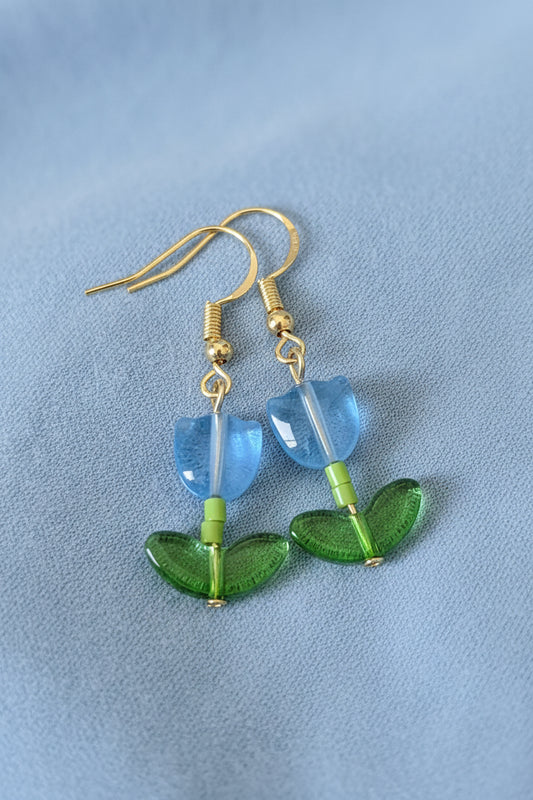 Blue Tulip Earrings