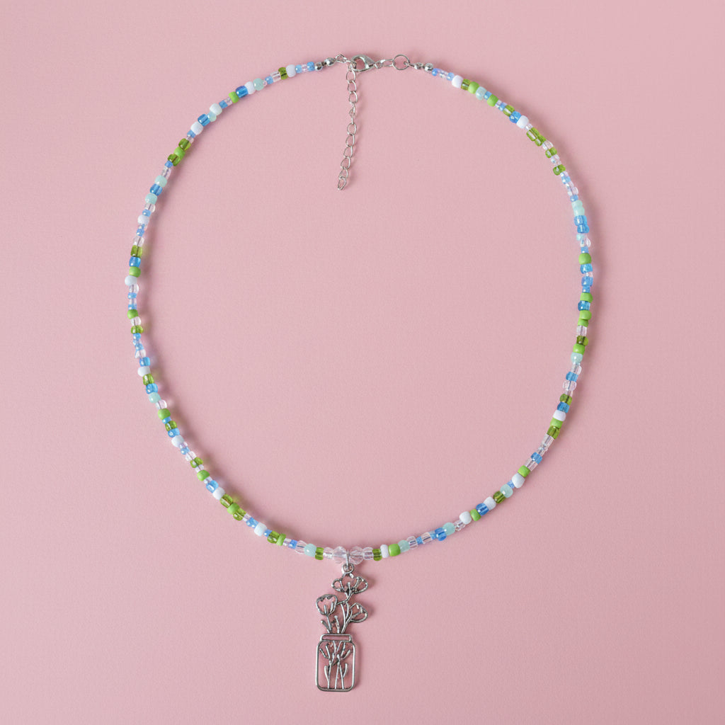 Flower Vase Pendant Necklace