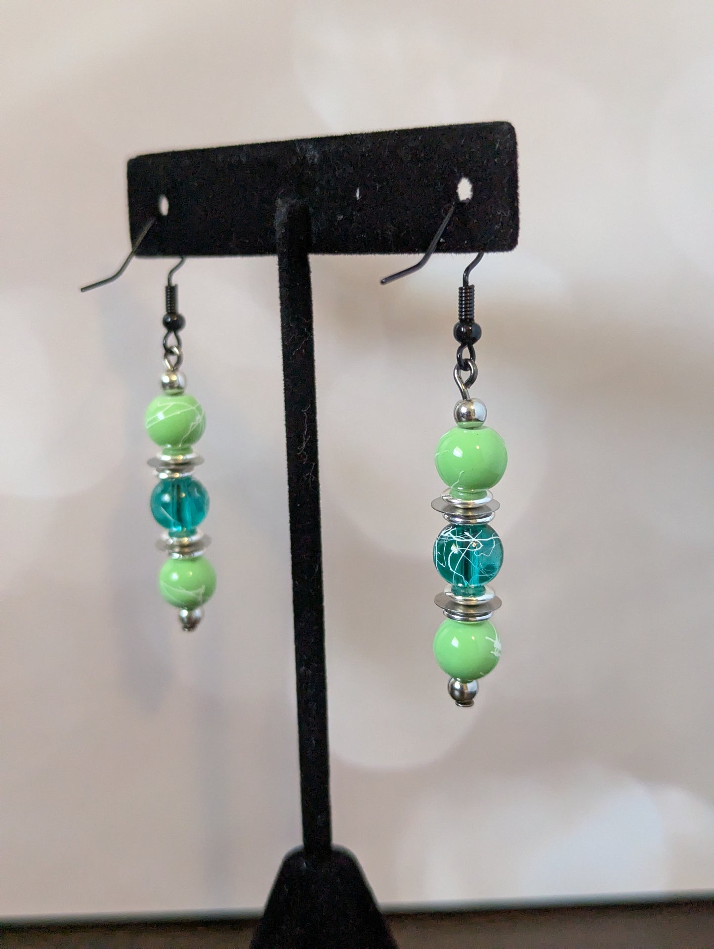 Triple Dangle Earrings (Green)