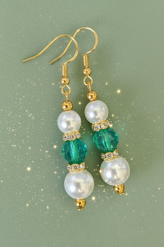 Dazzle Me Green Earrings