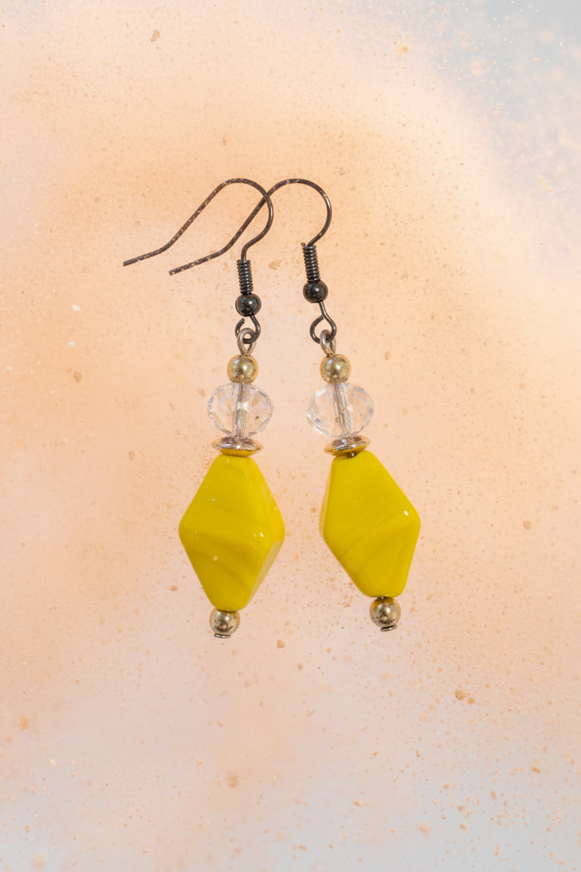 Yellow Ceramic Earrings