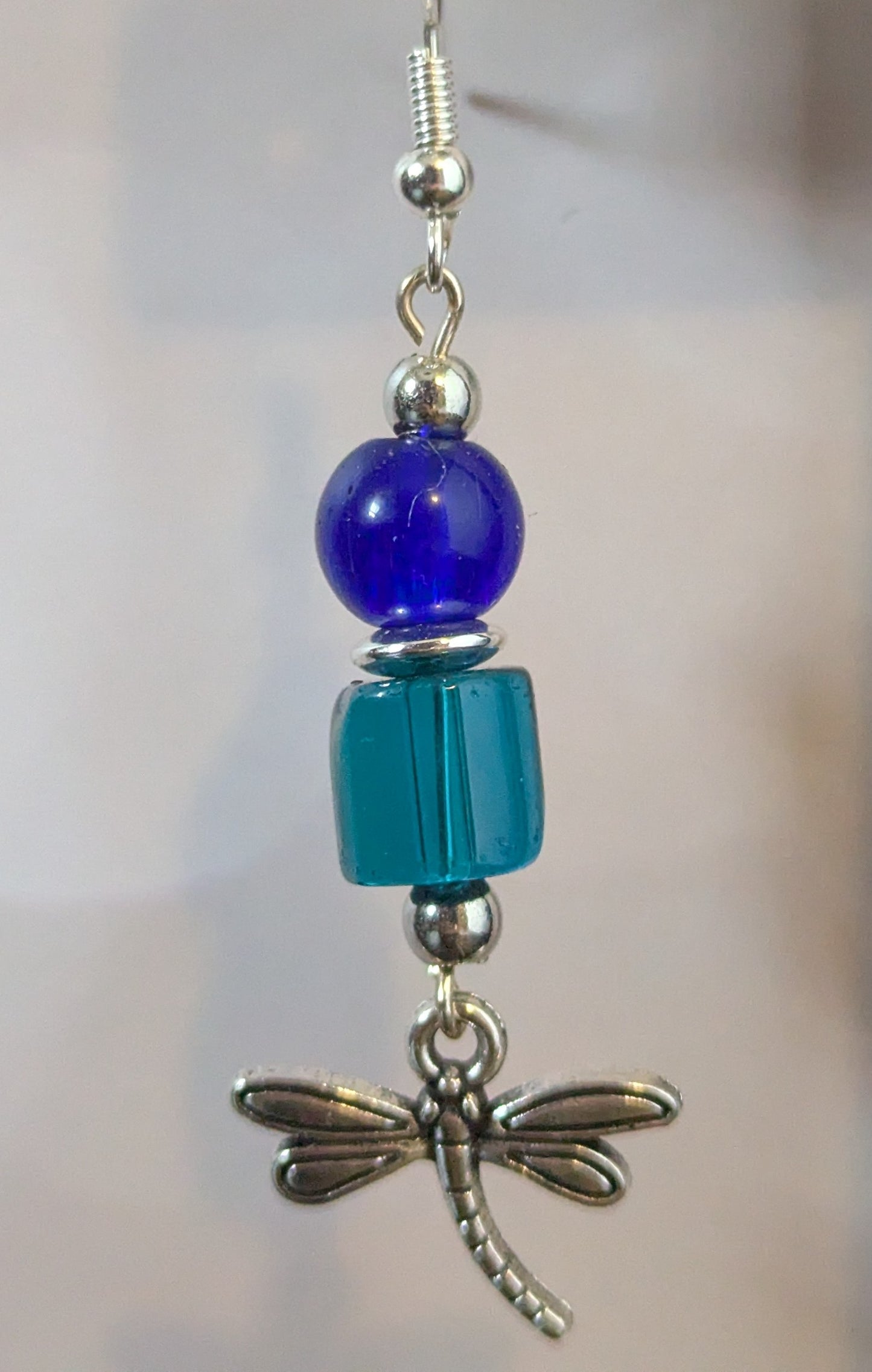 Dragonfly Glass Dangle Earrings