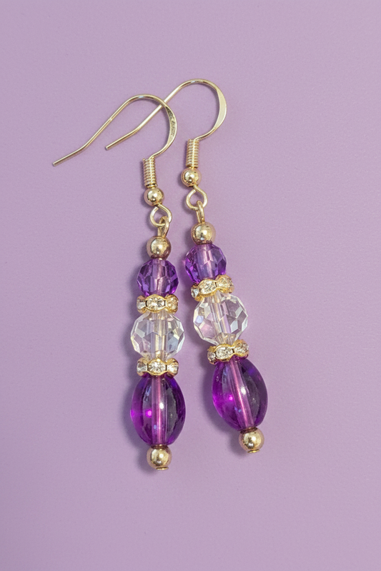 Purple Tiered Earrings