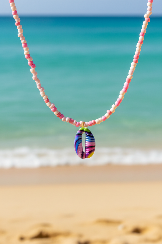 Pink Beach Pendant Necklace