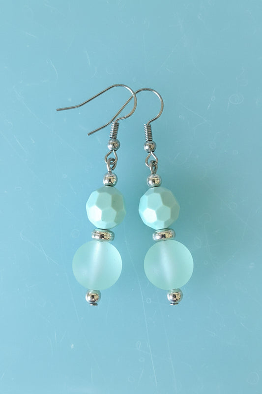Frosted Blue Earrings