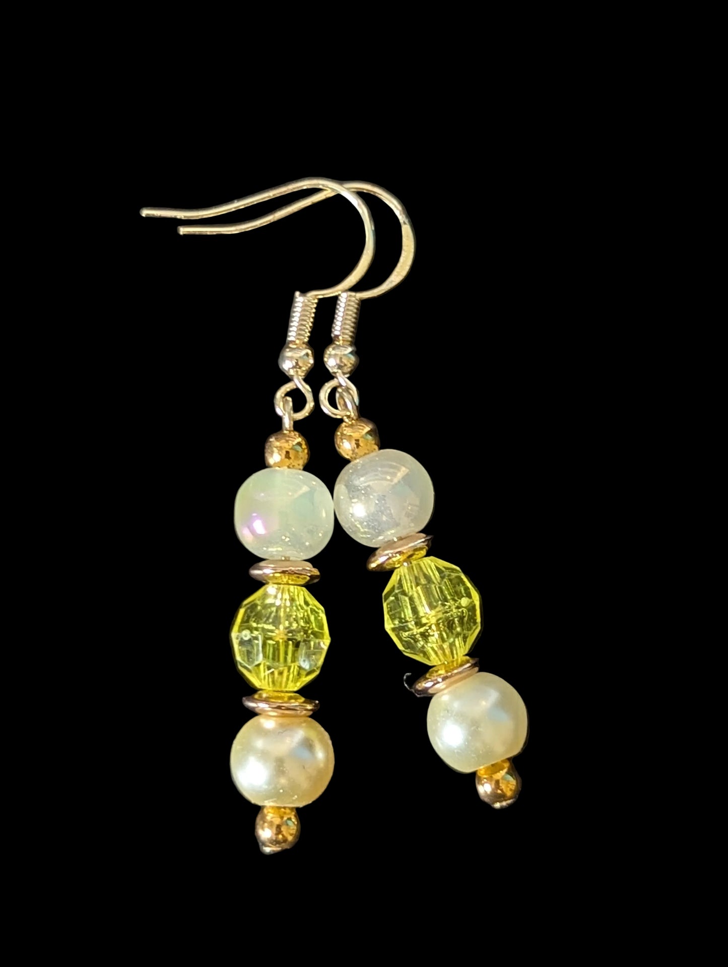 Yellow & White Earrings