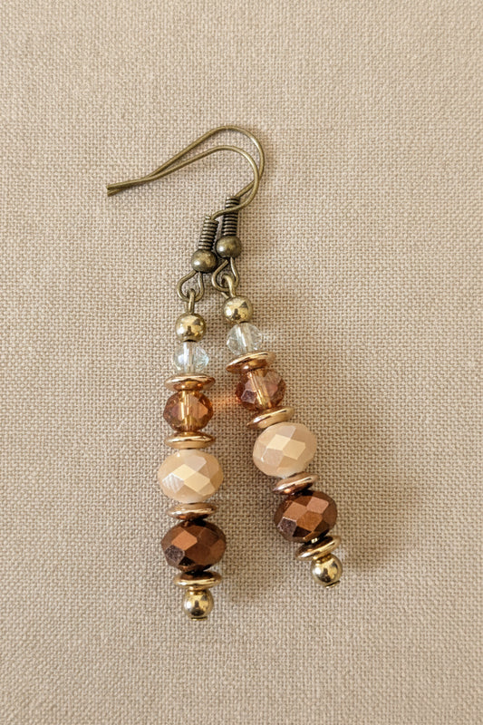 Brown Tiered Earrings