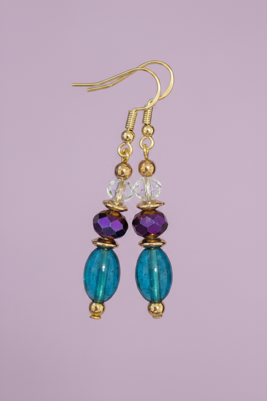 Purple & Blue Tiered Earrings