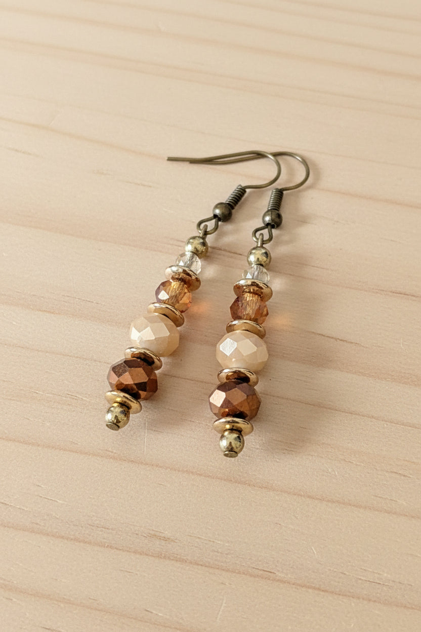 Brown Tiered Earrings