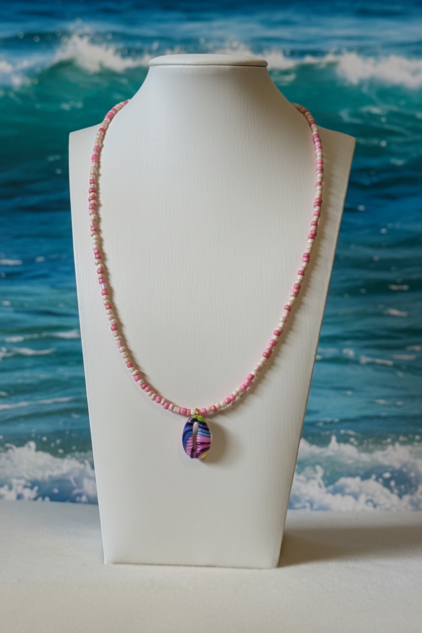 Pink Beach Pendant Necklace