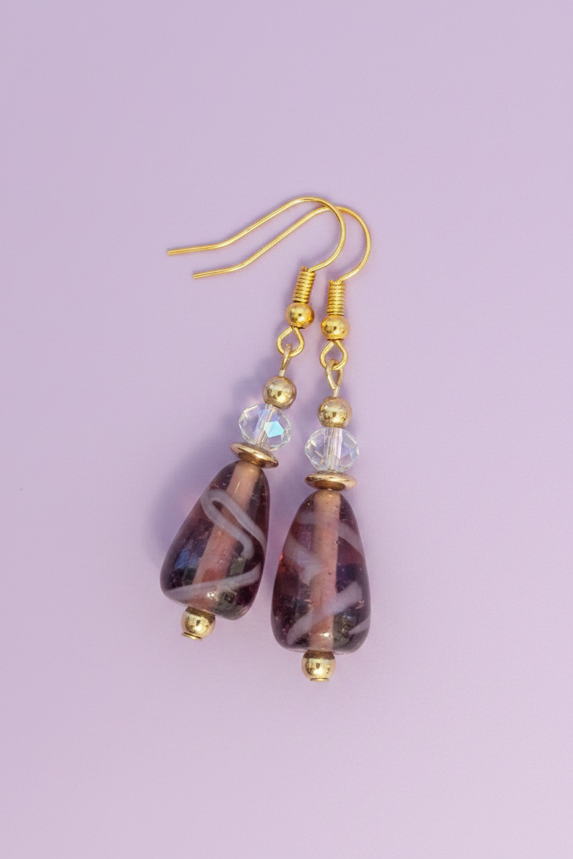 Swirl On Purple Earrings