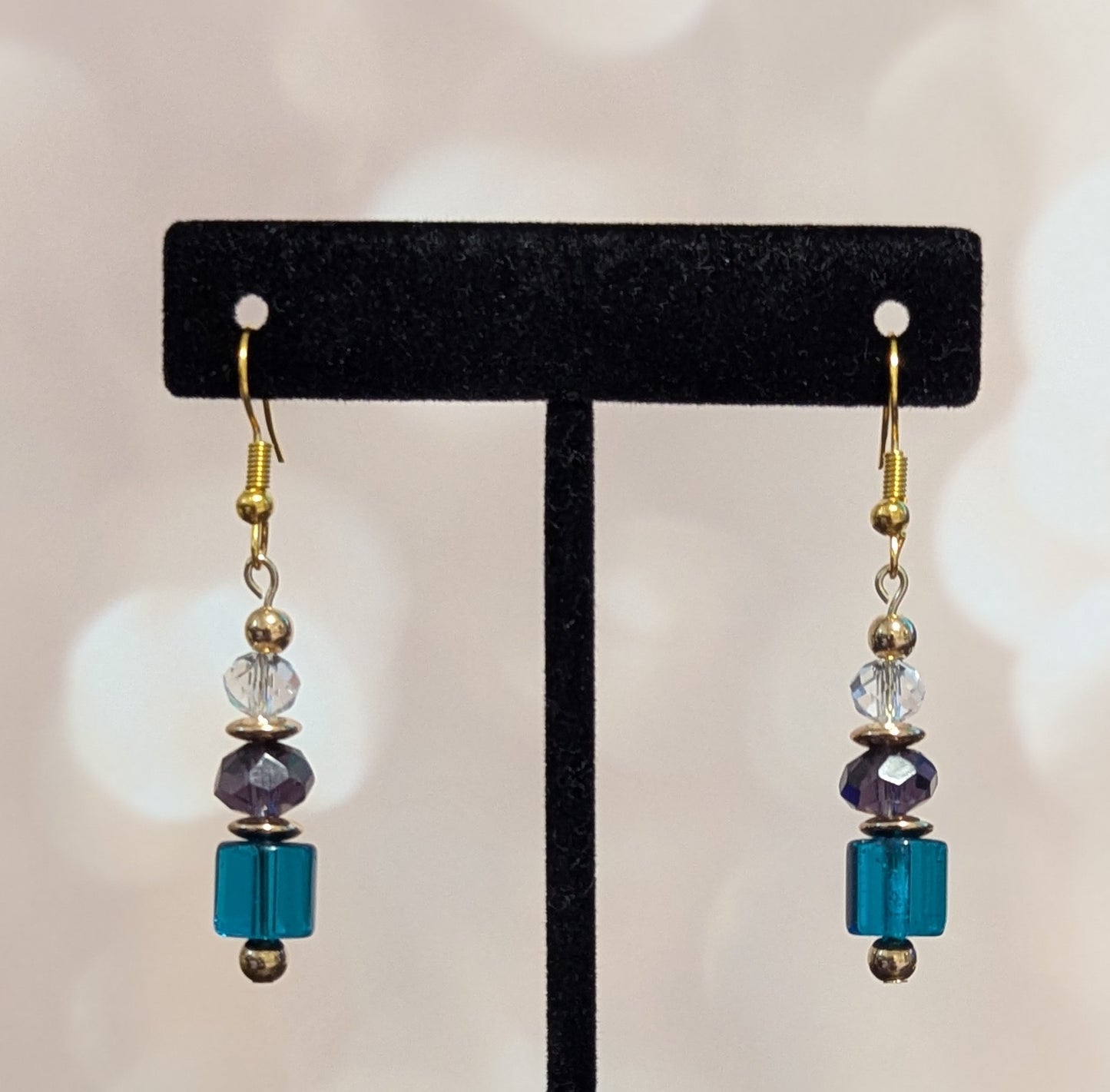 Blue & Purple Beaded Earrings