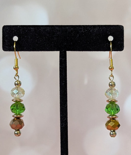 Brown & Green Faceted Earrings