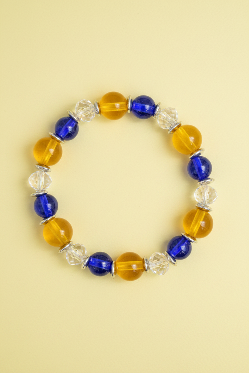 Multi Color Elastic Bead Bracelet