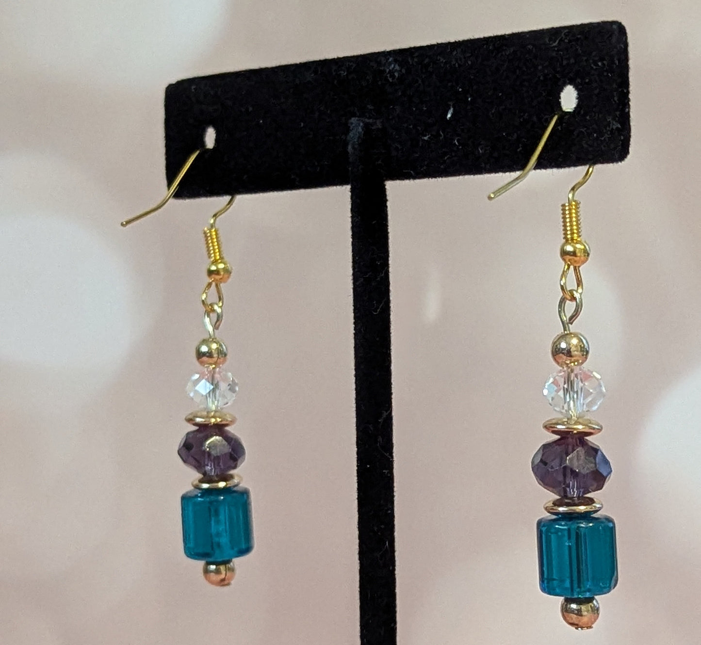 Blue & Purple Beaded Earrings