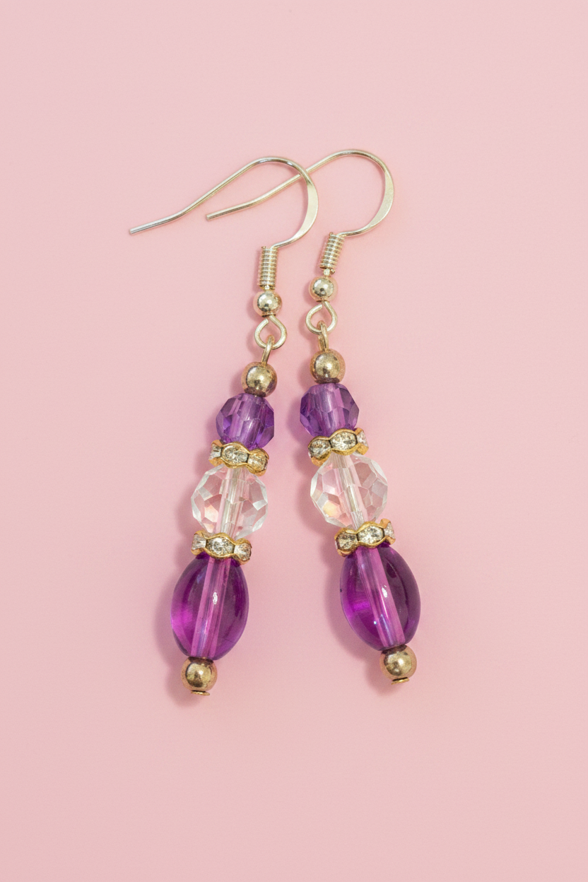 Purple Tiered Earrings
