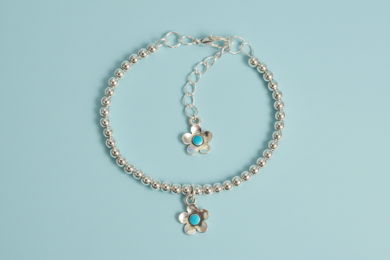 Silver Petals Wire Bracelet