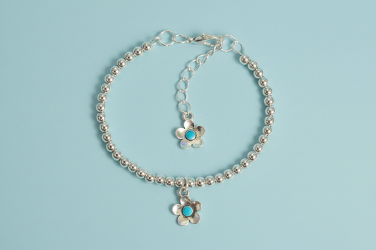 Silver Petals Wire Bracelet