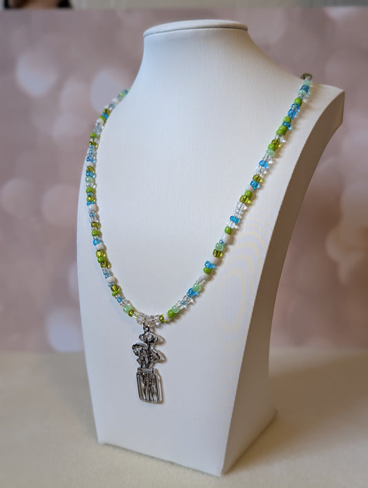 Flower Vase Pendant Necklace