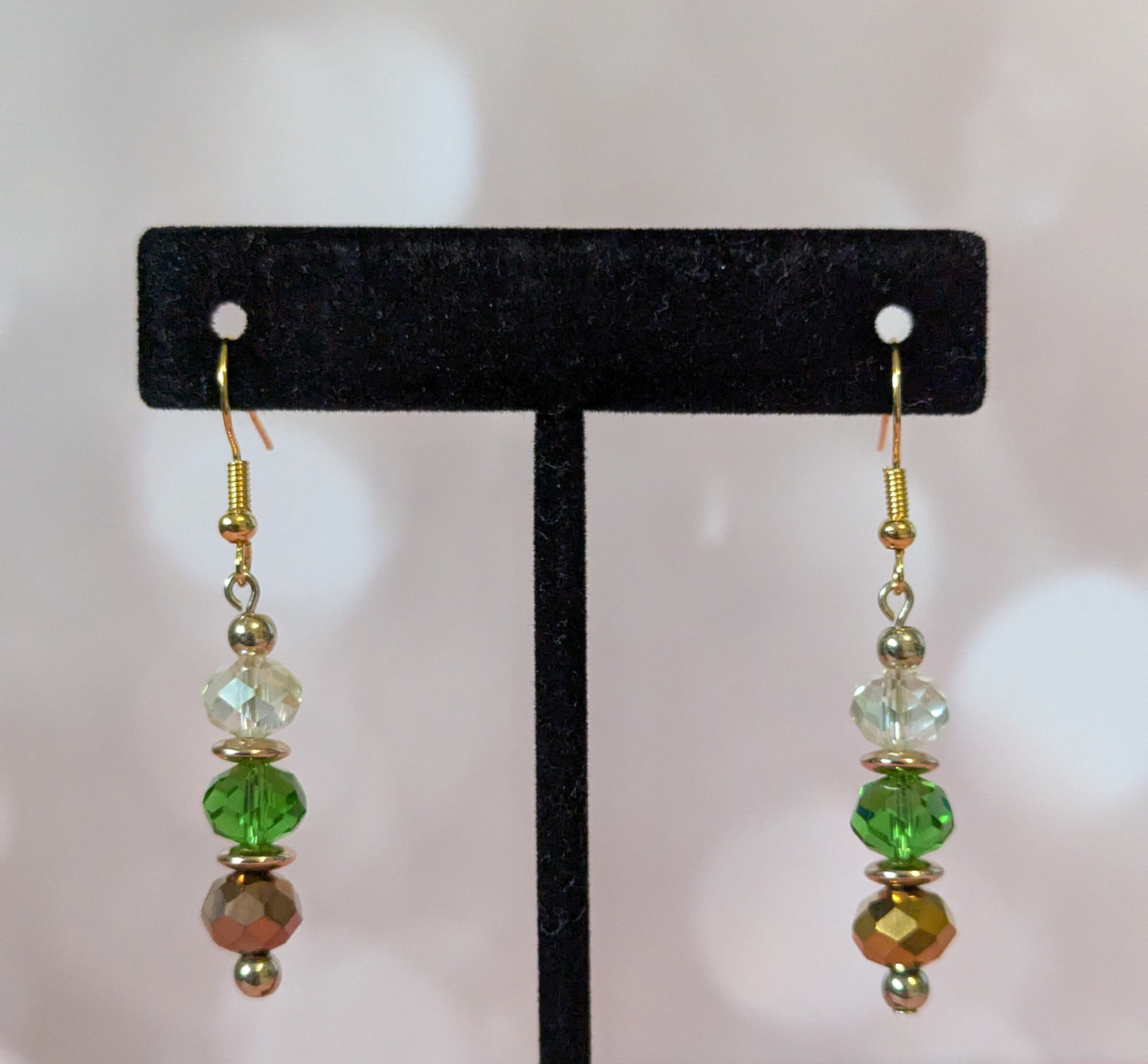 Brown & Green Faceted Earrings
