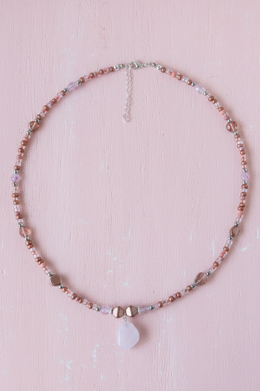 Burgundy Czech Glass Pendant Necklace
