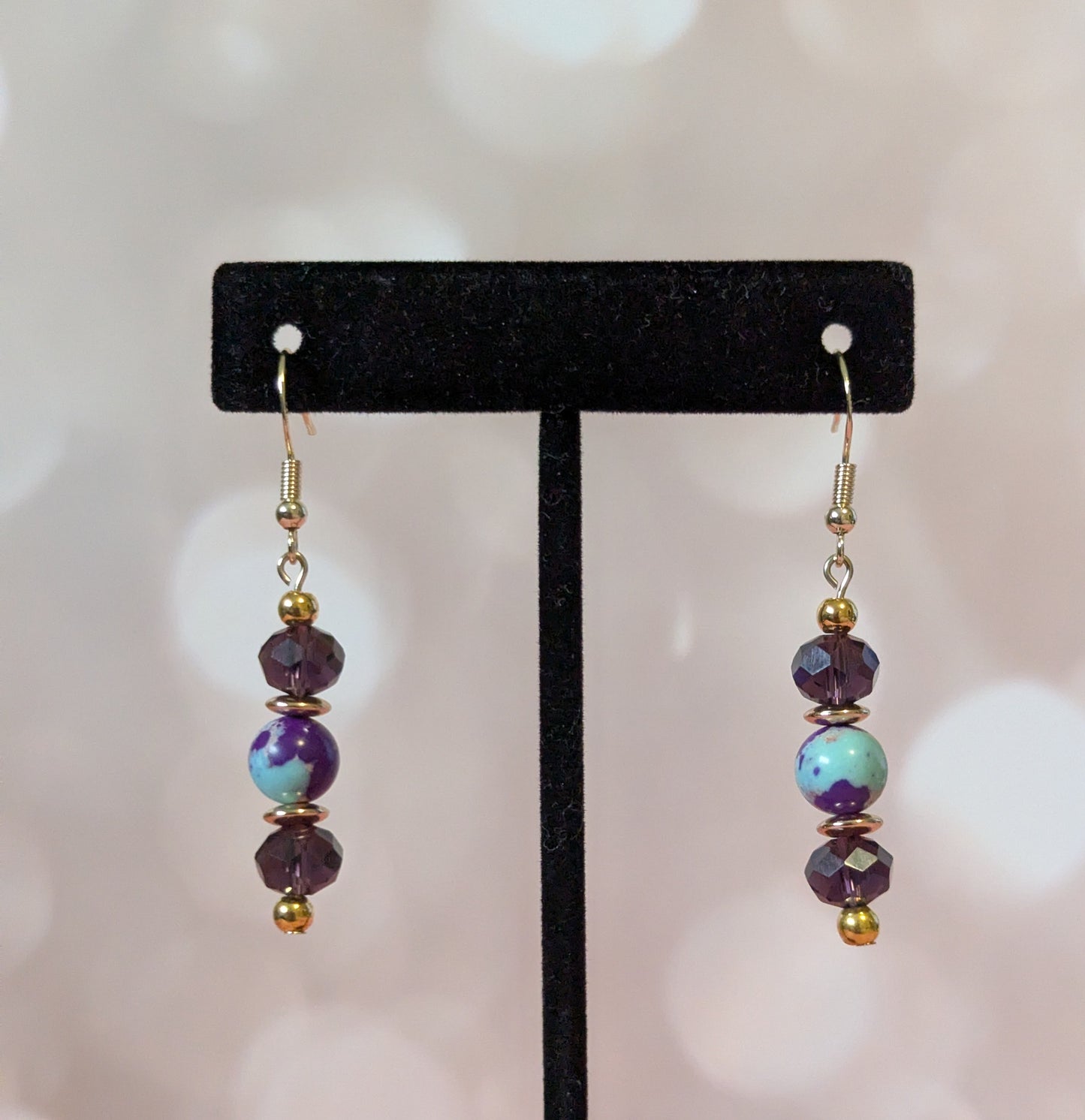 Purple Jasper Bead Earrings