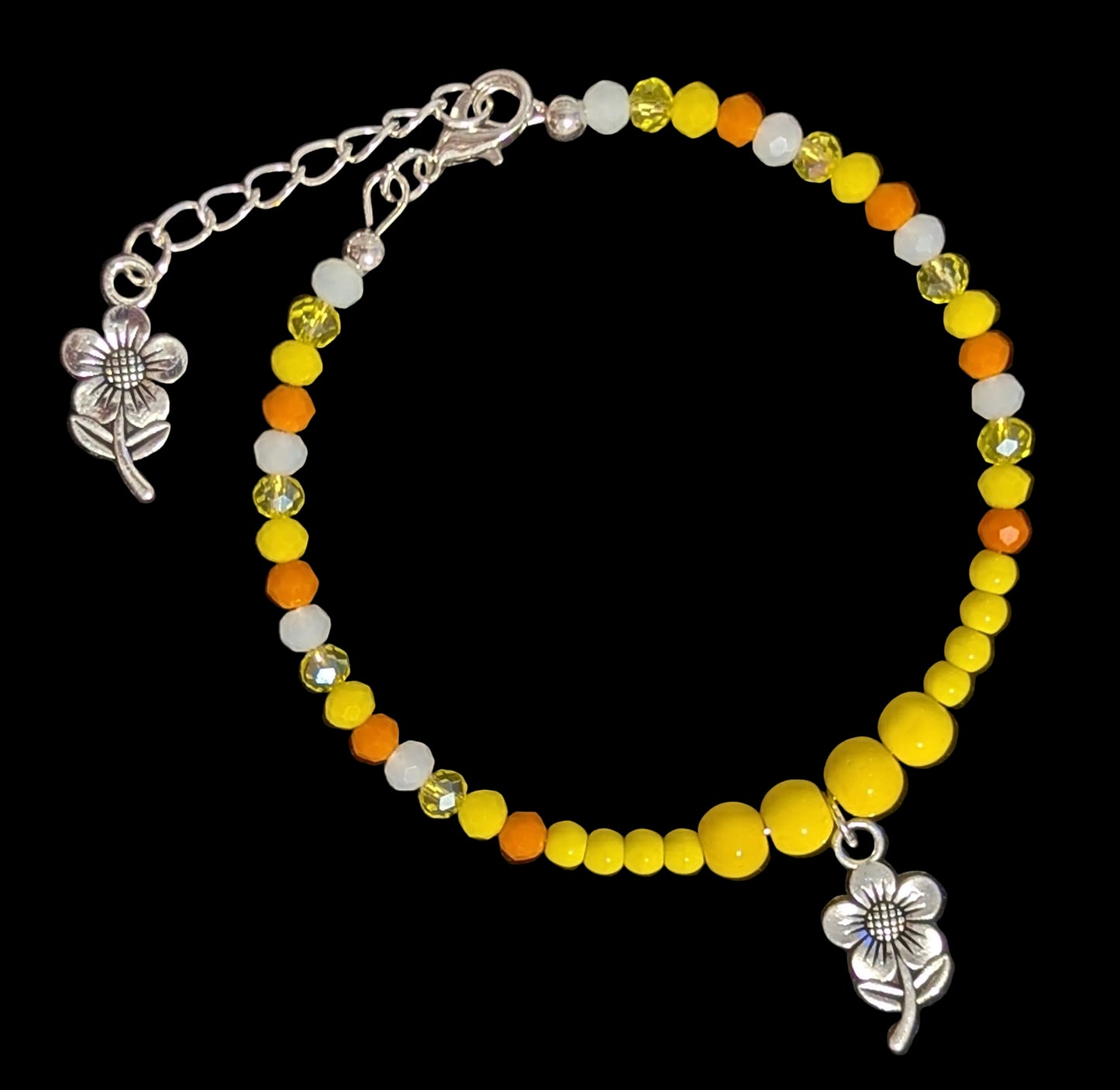 Yellow Flower Wire Bracelet