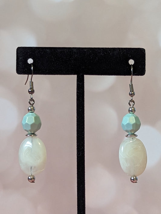 Blue & White Hourglass Earrings