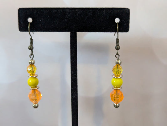 Triple Dangle Earrings (Yellow & Orange)