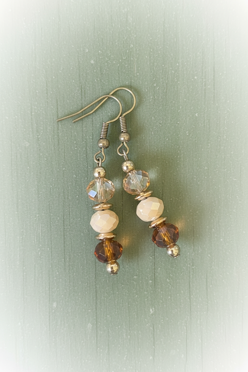 Triple Brown Earrings