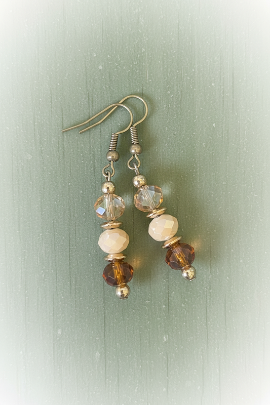 Triple Brown Earrings