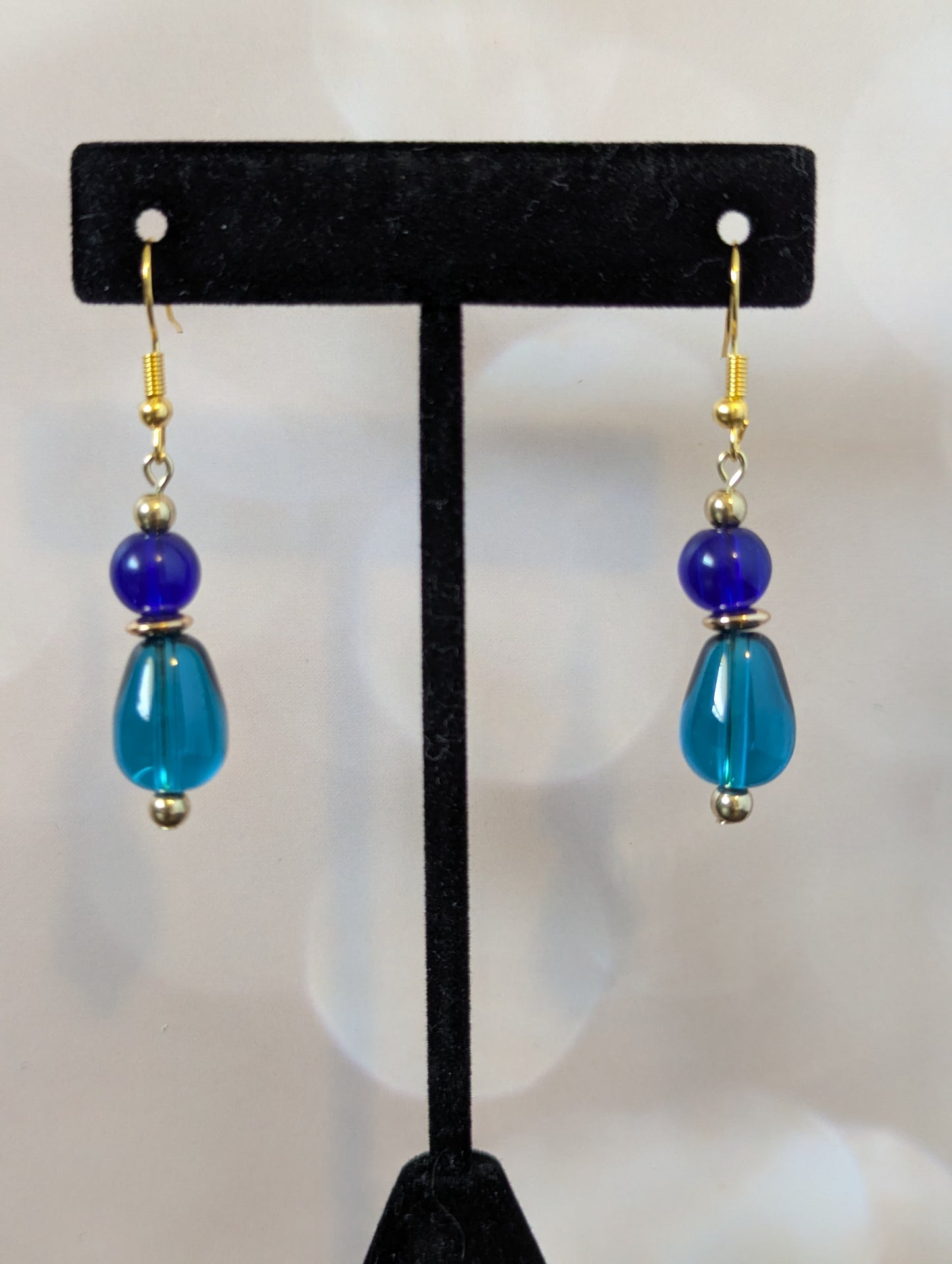 Double Blue Dangle Earrings