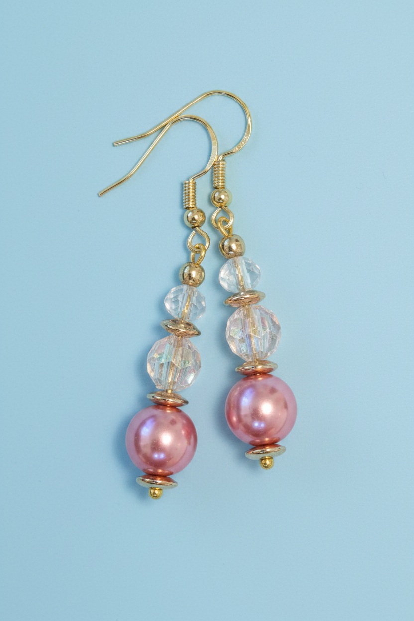 Pink Tiered Earrings