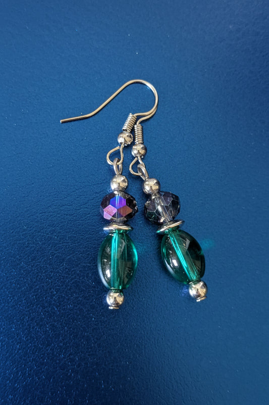 Metallic Purple & Green Earrings