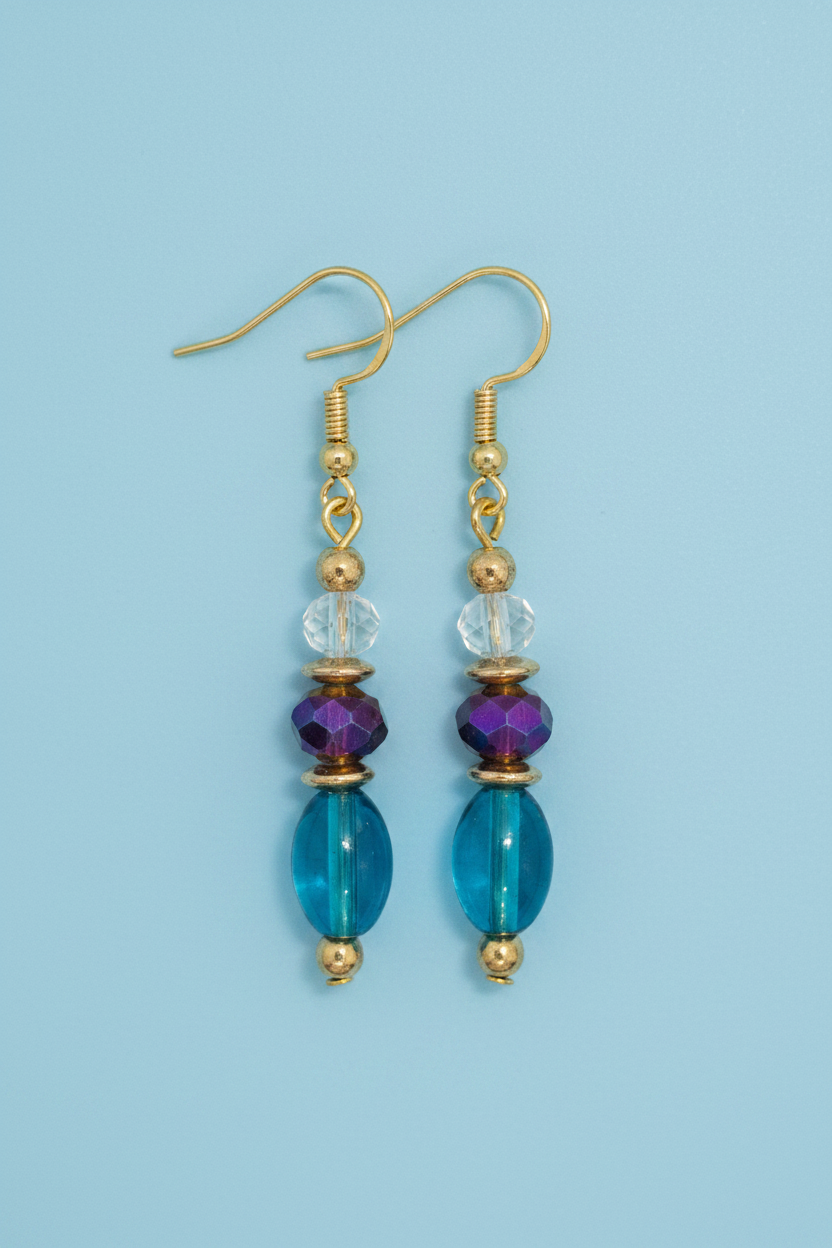 Purple & Blue Tiered Earrings