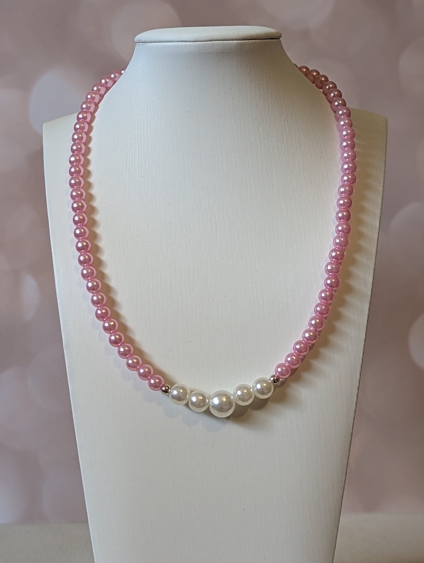 Pink Faux Pearl Necklace