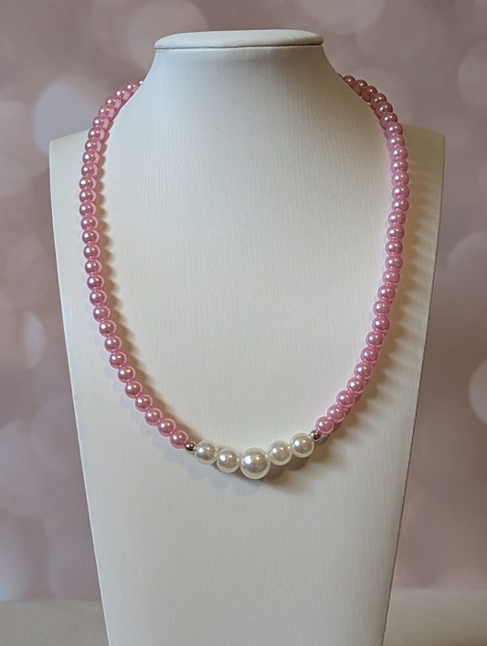 Pink Faux Pearl Necklace